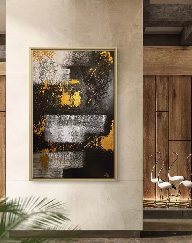 Ombra della Luna, abstract mixed media painting by Scott Bulkley